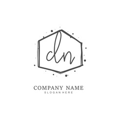 Handwritten initial letter D N DN for identity and logo. Vector logo template with handwriting and signature style.