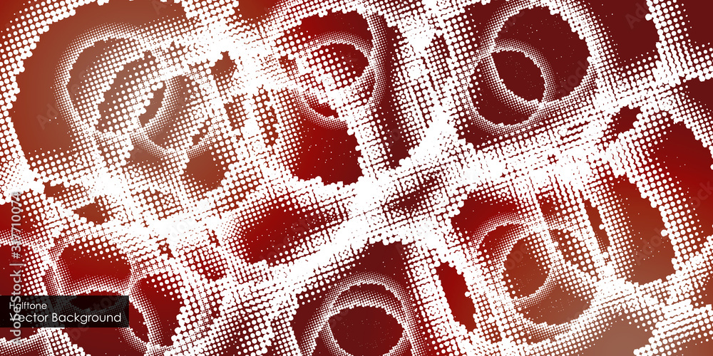 Aufkleber abstract vector circle frame halftone dots background