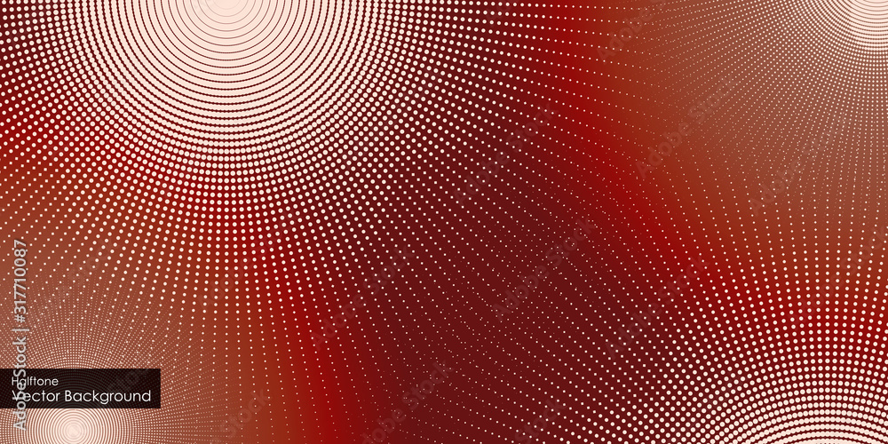 Aufkleber Abstract vector circle frame halftone dots background