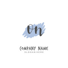 Handwritten initial letter O N ON for identity and logo. Vector logo template with handwriting and signature style.