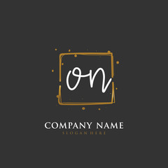 Handwritten initial letter O N ON for identity and logo. Vector logo template with handwriting and signature style.