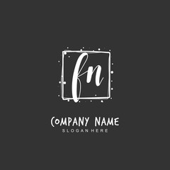 Handwritten initial letter F N FN for identity and logo. Vector logo template with handwriting and signature style.