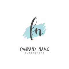 Handwritten initial letter F N FN for identity and logo. Vector logo template with handwriting and signature style.