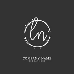 Handwritten initial letter L N LN for identity and logo. Vector logo template with handwriting and signature style.