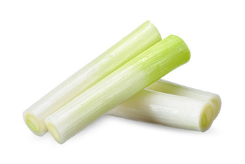 Green onion isolated on white clipping path