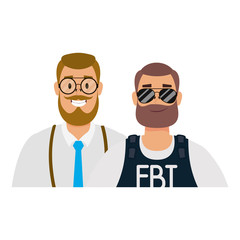 elegant young men with beard avatars characters