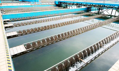 Modern urban wastewater treatment plant