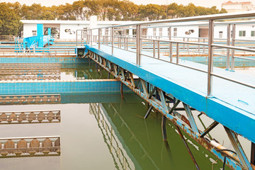 Water cleaning facility outdoors