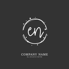 Handwritten initial letter E N EN for identity and logo. Vector logo template with handwriting and signature style.