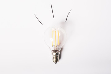 a bulb with a white background