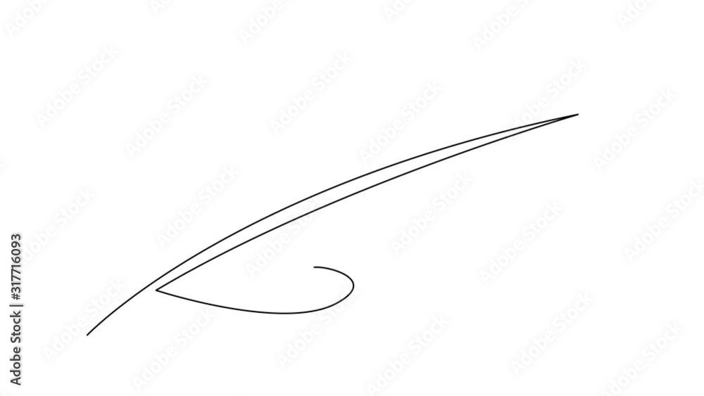 Poster banana leaf or feather. self drawing simple animation of single continuous one line drawing. drawing