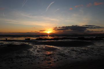 coucher de soleil sur le bassin d'arcachon