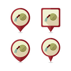 Garden Hose flat pin map icon, pointer