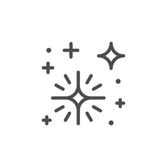 Sparkling and twinkling line outline icon