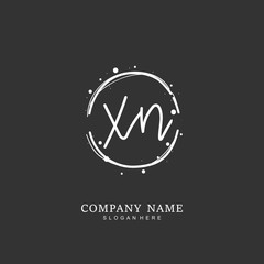 Handwritten initial letter X N XN for identity and logo. Vector logo template with handwriting and signature style.