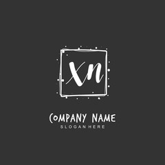 Handwritten initial letter X N XN for identity and logo. Vector logo template with handwriting and signature style.
