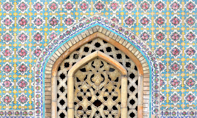 Basement stone window, Golestan palace museum in Tehran, Iran