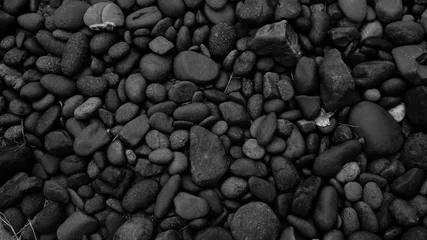 Gordijnen black stones background. pebble beach © amonphan