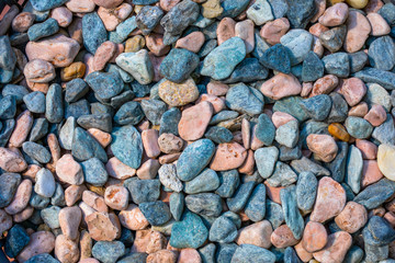 The texture of gravel with beautiful colors 