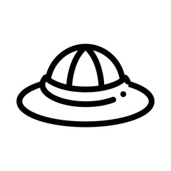 Sun Hat Icon Vector. Outline Sun Hat Sign. Isolated Contour Symbol Illustration