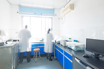 young researcher works in chemistry laboratory