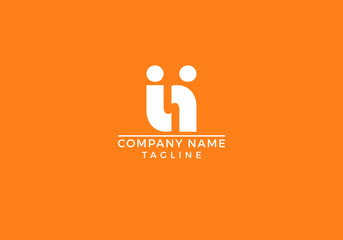 real estate house property construction orange and white letter I I II logo initial based icon design in vector editable file.