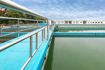 Fototapeta na wymiar Modern urban wastewater treatment plant