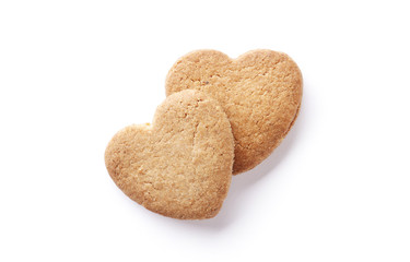 Cookie hearts isolated on a white background