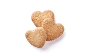 Cookie hearts isolated on a white background