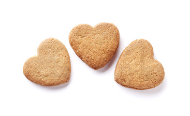 Cookie hearts isolated on a white background