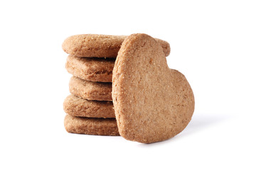 Cookie hearts isolated on a white background