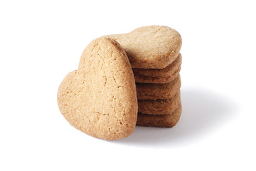 Cookie hearts isolated on a white background