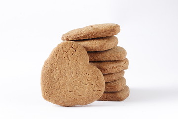 Cookie hearts isolated on a white background