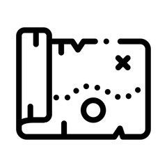 Adventure Map Icon Vector. Outline Adventure Map Sign. Isolated Contour Symbol Illustration
