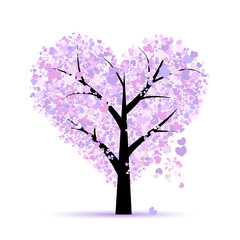 Obraz na płótnie Canvas Love tree. Valentines day card for your design