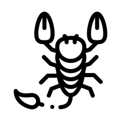 Scorpio Icon Vector. Outline Scorpio Sign. Isolated Contour Symbol Illustration