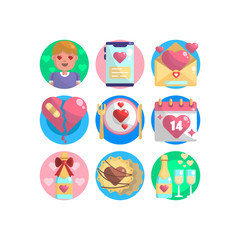 Valentines illustrations icons packs vector heart love 