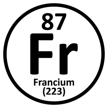 Periodic table element francium icon.
