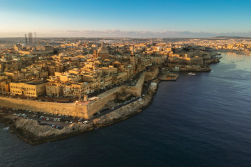 Fototapeta na wymiar Beautiful aerial scenery of Malta with Sliema city