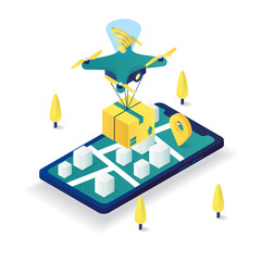 delivery service flat 3d isometric illustration. perfect for website landing page  or apps illustration.