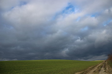 Fototapeta na wymiar Clouds on Hungarian hills.