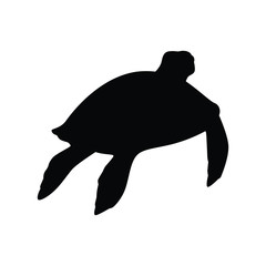 Sea turtle silhouette vector