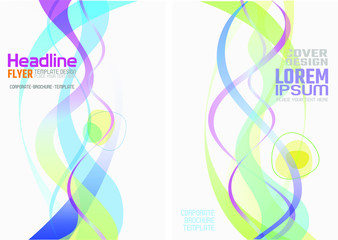 Modern cover background with pastel colors and geometric shapes.