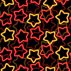 ネオンスター　シームレスパターン　オレンジ