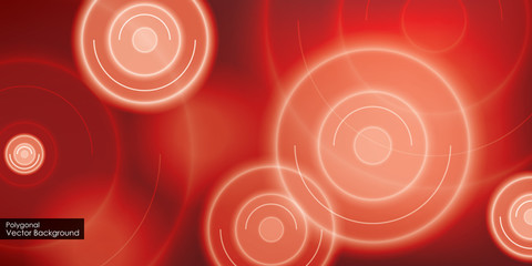 Red background with abstract circles