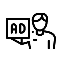 Ad for Courier Position Icon Vector. Outline Ad for Courier Position Sign. Isolated Contour Symbol Illustration