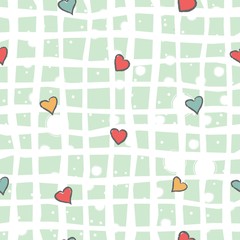 Cute Hearts Background. Seamless Pattern with hearts