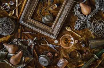 Antique gold still life