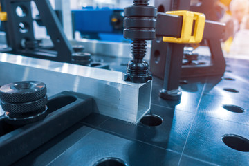 Metal welding table with mounting brackets