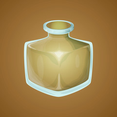 Magic potion empty bottle game asset vector icon, cute fantasy design, isolated element.